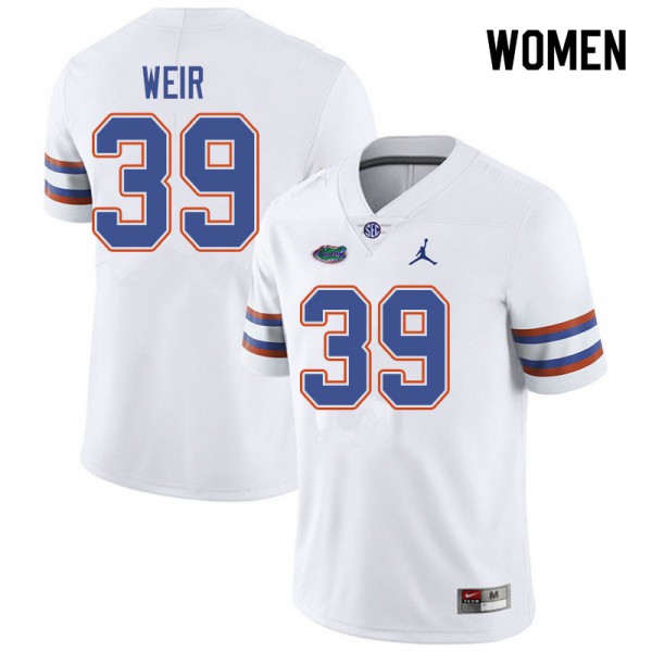 Jordan Brand Women #39 Michael Weir Florida Gators College Football Jerseys White